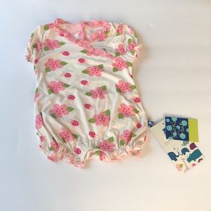 Kickee Pants Natural Ladybug Ruffle Romper 0-3 mo